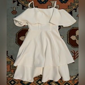 B Darlin white flounce dress